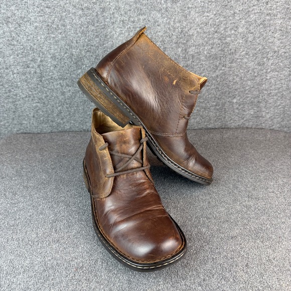 Born Mens Brown Leather Chukka Boots Size 8M Solid Round Toe Lace Up Casual main image 6